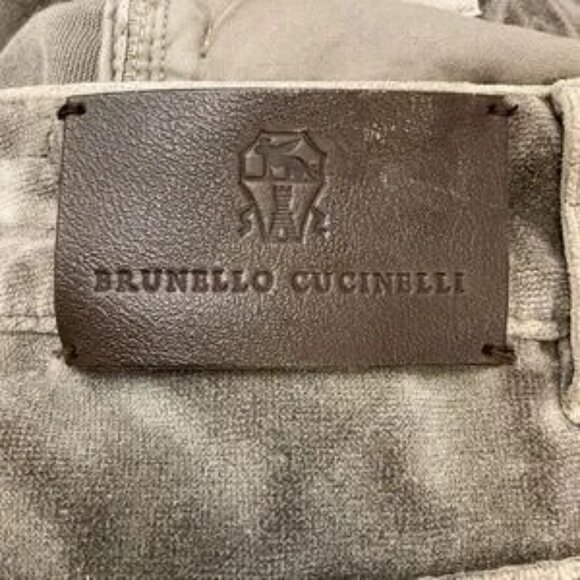 BRUNELLO CUCINELLI GREY MONILI BEAD EMBELLISHED CONTEMPORARY LOOSE FULL LENGTH V - Picture 6 of 7